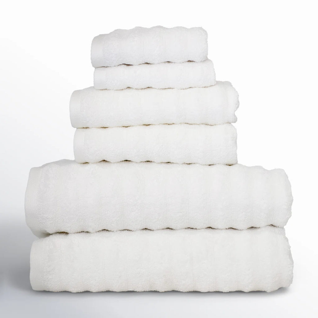 Modern Threads Spa Collection 6-Piece Ultra Soft Quick-Dry 550GSM 100% Combed Cotton Wavy Towel Set