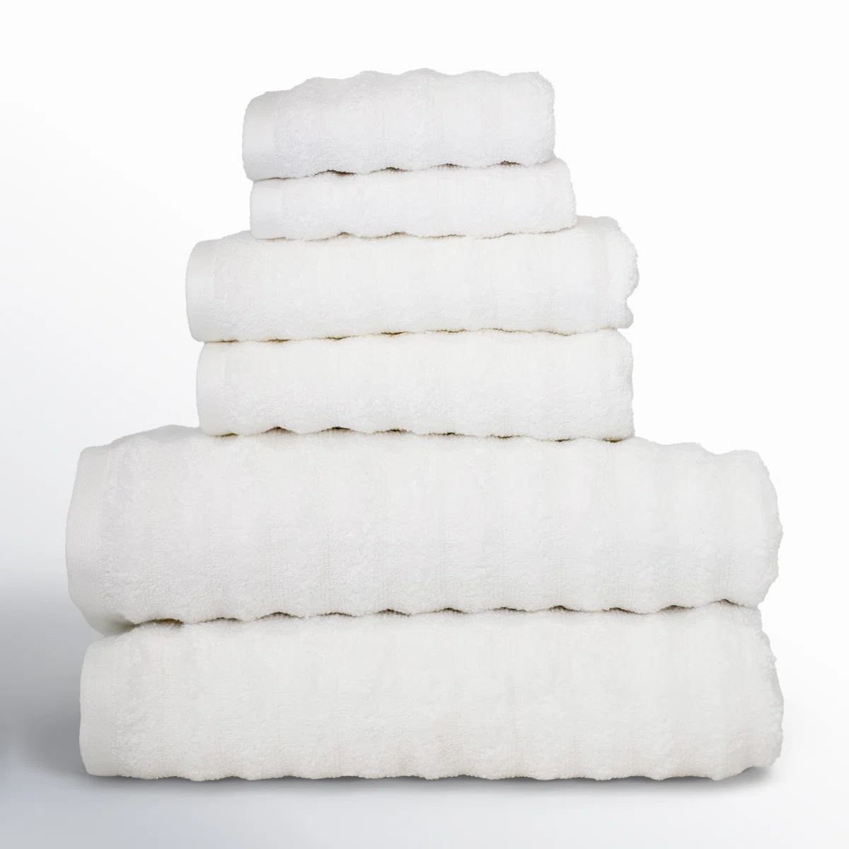 Modern Threads Spa Collection 6-Piece Ultra Soft Quick-Dry 550GSM 100% Combed Cotton Wavy Towel Set