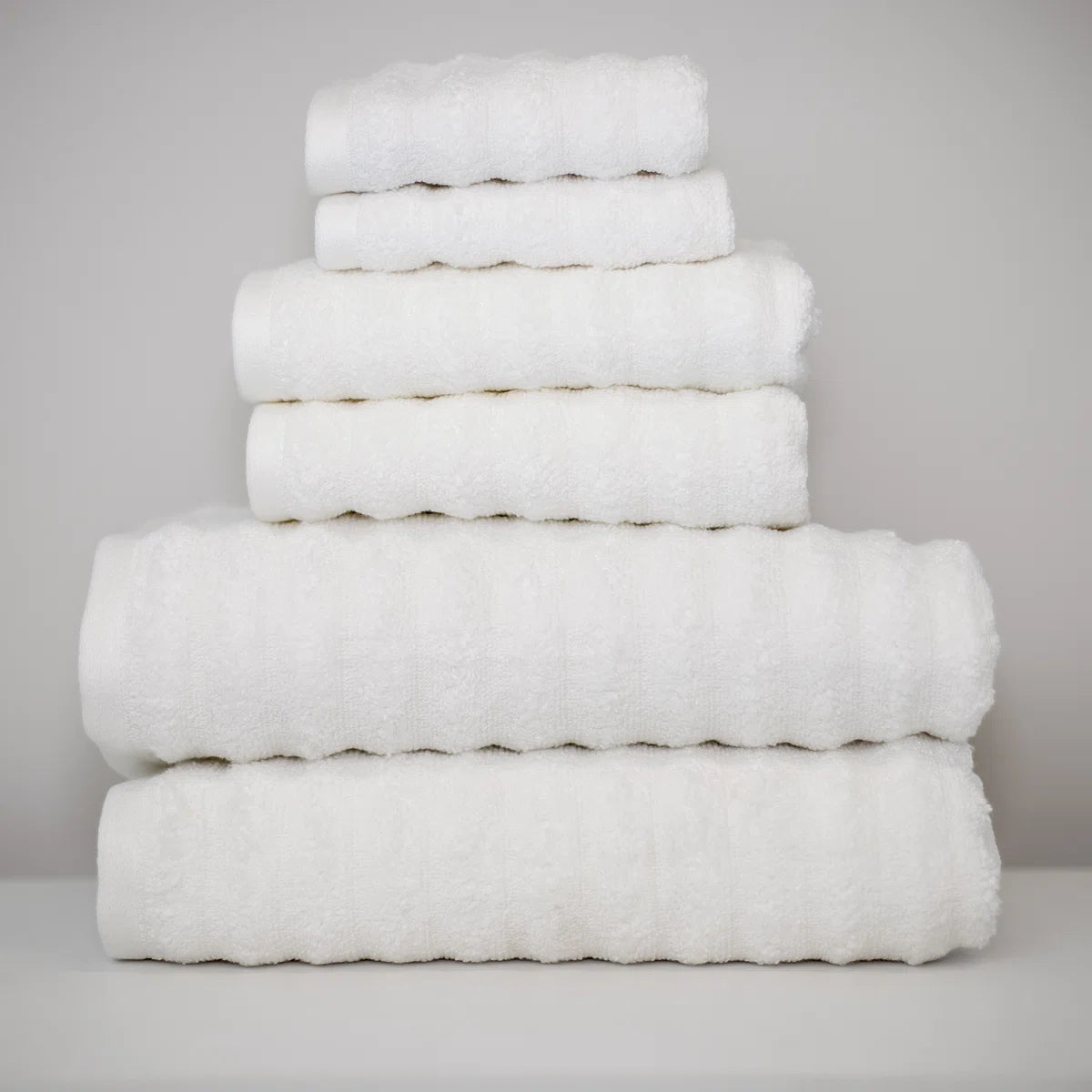 Modern Threads Spa Collection 6-Piece Ultra Soft Quick-Dry 550GSM 100% Combed Cotton Wavy Towel Set