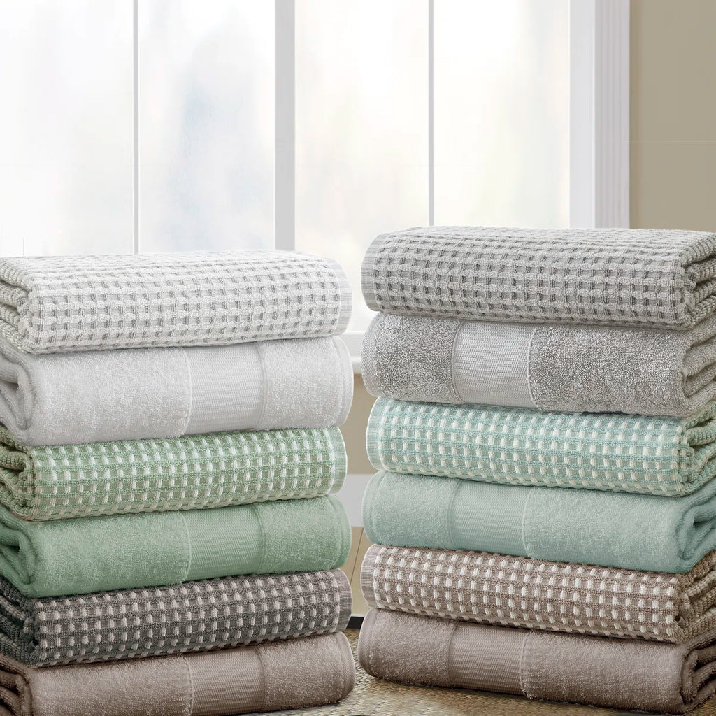 Modern Threads Drucilla 6-Piece 100% Combed Cotton Yarn Dyed Cobblestone Jacquard Towel Set