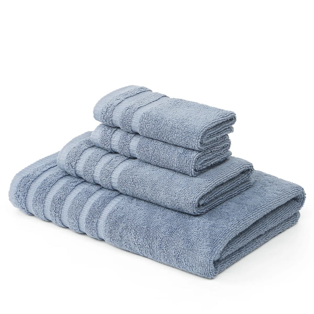 Modern Threads Oxford 6-Piece Yarn Dyed Jacquard & Solid Towel Set – 100% Cotton, Quick Dry & Absorbent Bath, Hand & Washcloths